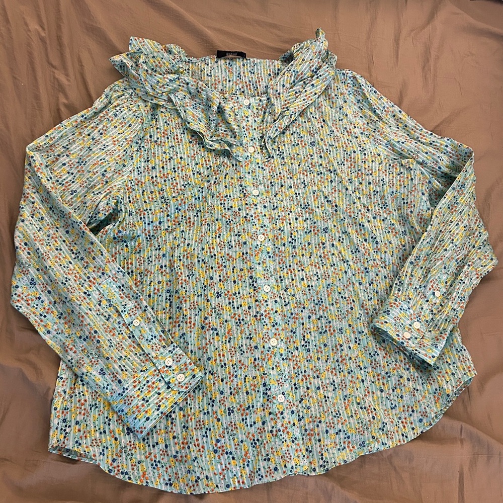 NWT J. Crew ruffle top in field day